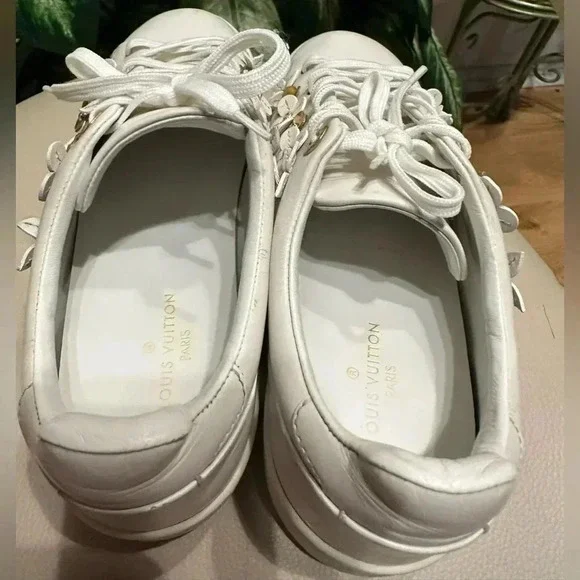 Louis Vuitton Leather Frontrow Blossom Floral Embellished LowTop Sneakers Size37